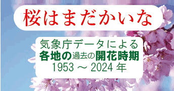 桜はまだかいな、気象庁データによる各地の開花時期　1953～2024年